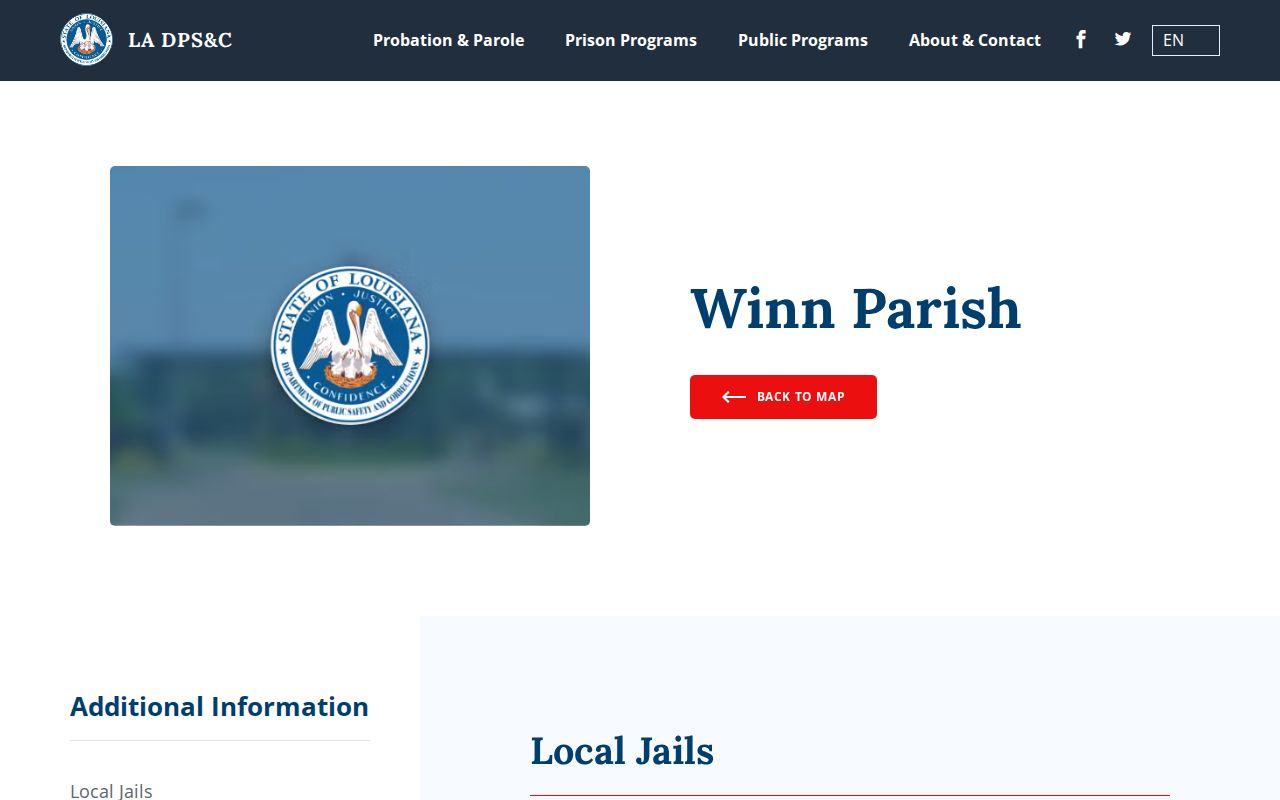 Louisiana corrections Winn Parish facility listings